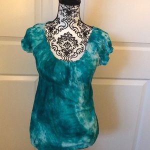 Pretty aqua/teal and white summer top